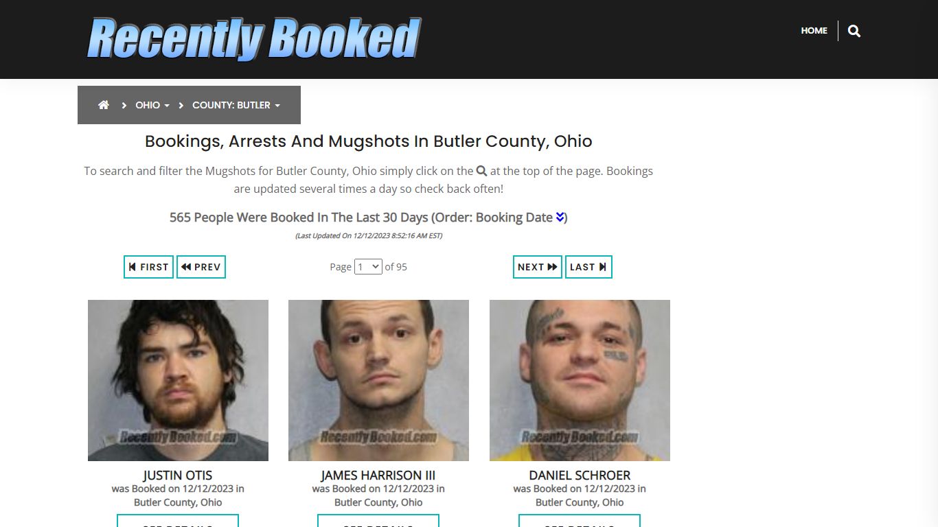 Recent bookings, Arrests, Mugshots in Butler County, Ohio - Recently Booked