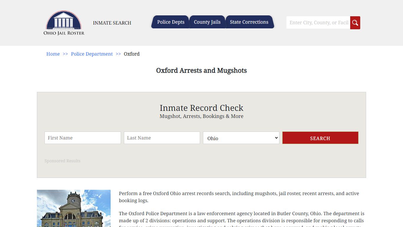 Oxford Arrests and Mugshots | Jail Roster Search